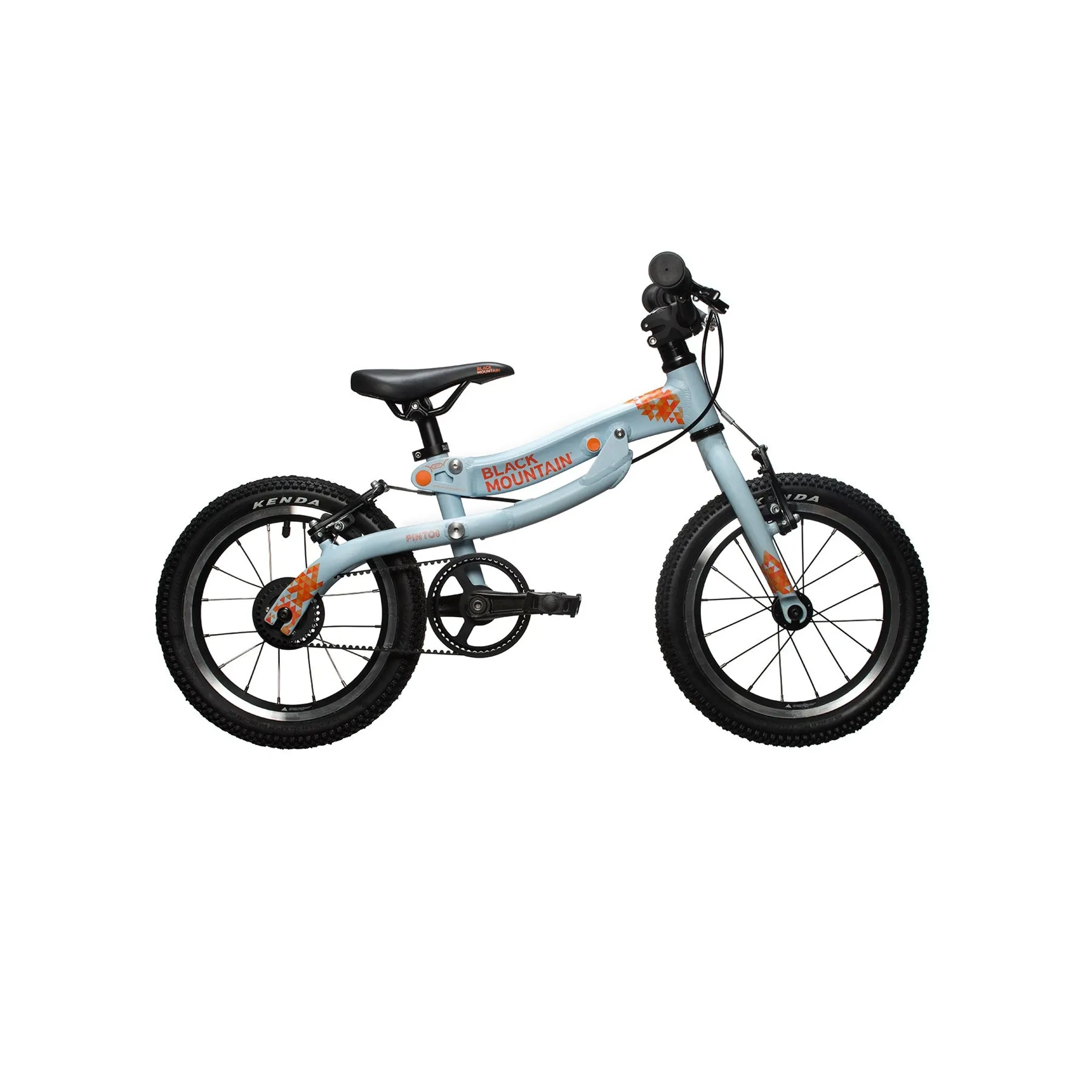 14+ All Black Bike Black Mountain Bikes PINTO 14 inch Bike in Sky Blue