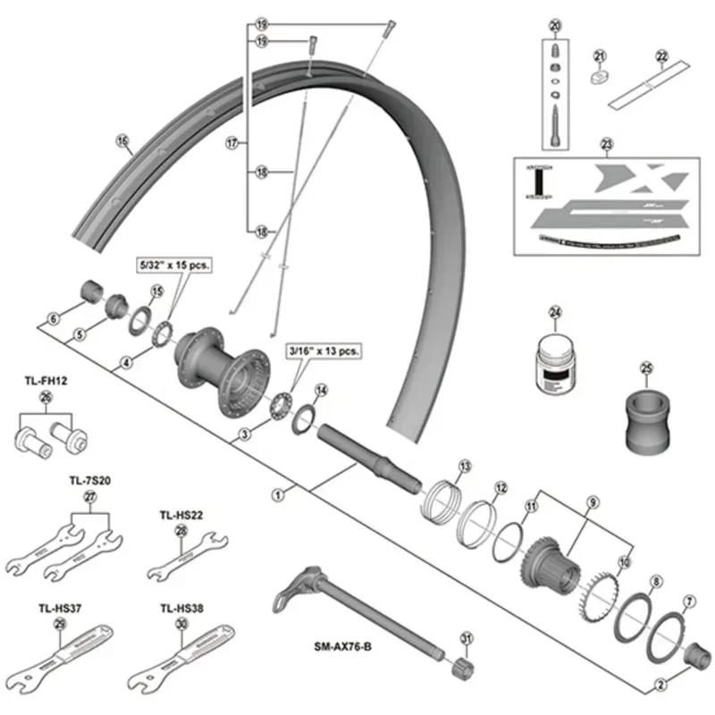 Shimano Workshop M800 24x17mm Hub Spanner in Silver-1