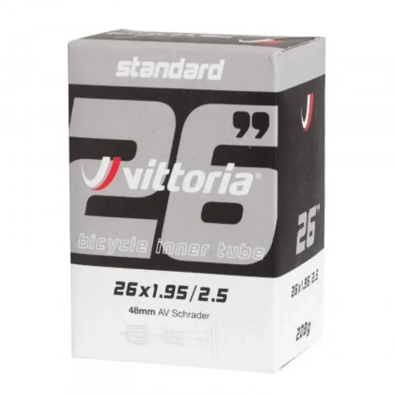 Vittoria Standard 29x2.50/3.0 48mm Schrader Valve Inner Tube in Black