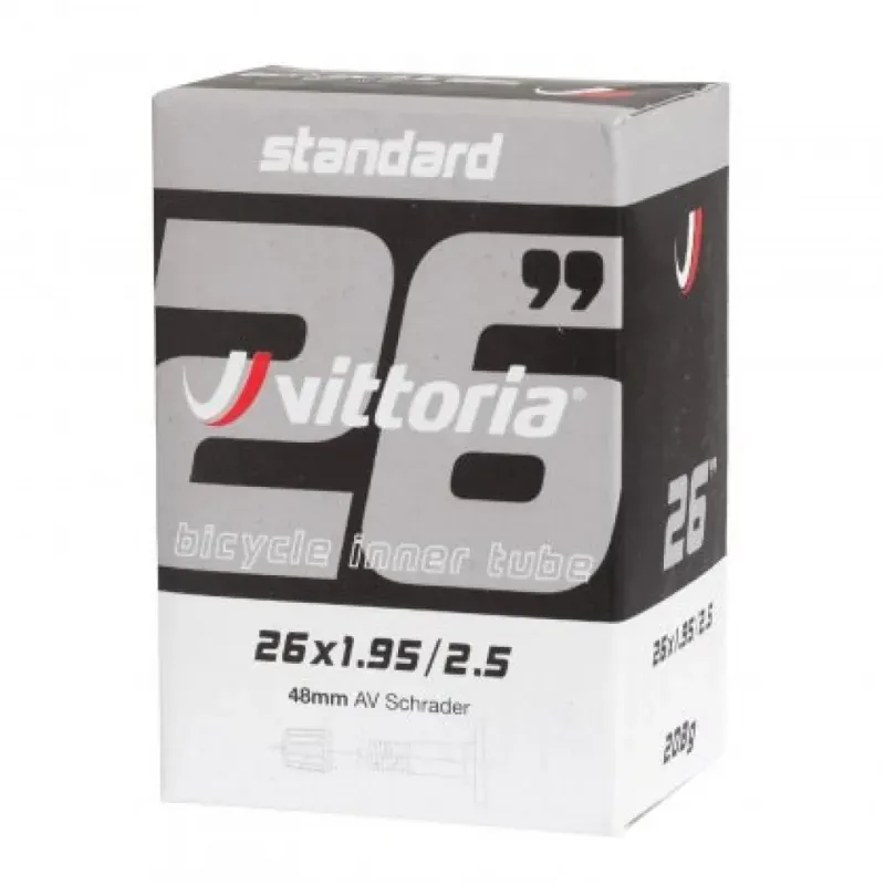 Vittoria Standard 27.5x2.50/3.0 48mm Schrader Valve Inner Tube in Black